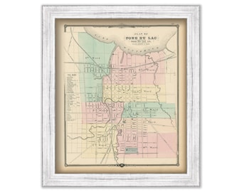 FOND DU LAC, Wisconsin 1878 Map, Replica or Genuine Original