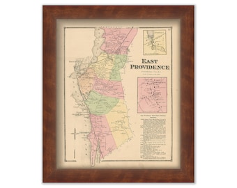 EAST PROVIDENCE, Rhode Island 1870 Map