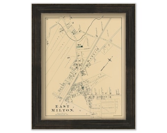 MILTON, Massachusetts 1876 Map - Replica or GENUINE ORIGINAL