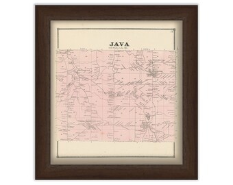 Town of JAVA, Wyoming County, New York 1866 Map