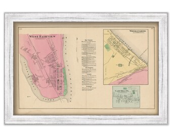 WEST FAIRVIEW and WORMLEYBURG, Pennsylvania 1872 Map - Replica or Genuine Original