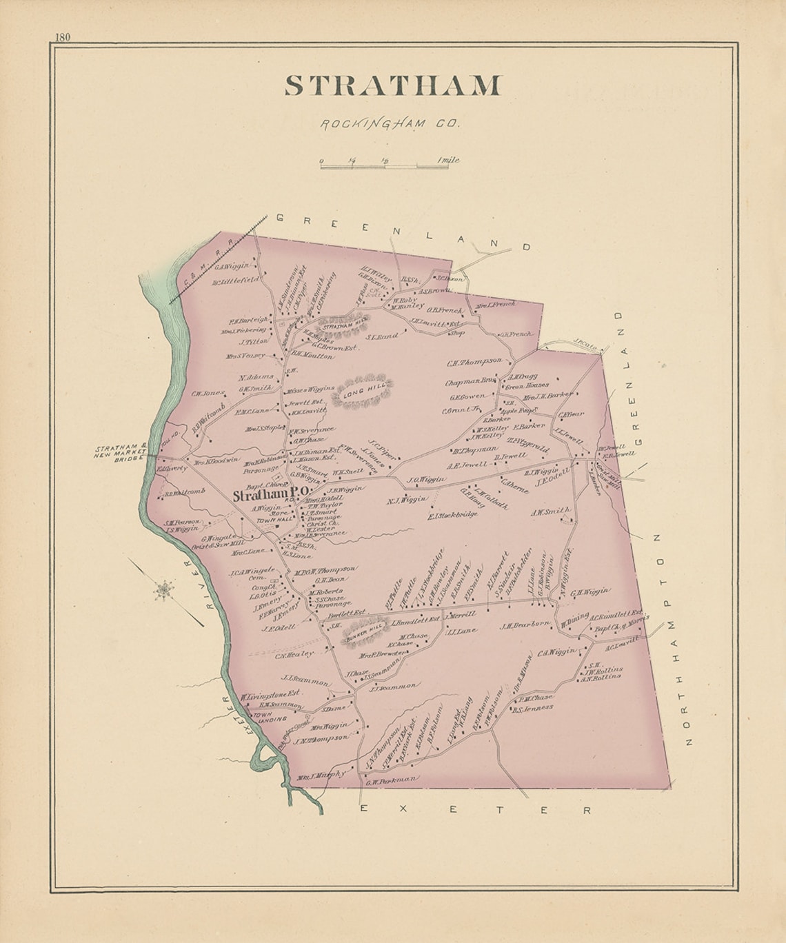STRATHAM New Hampshire 1892 Map Etsy