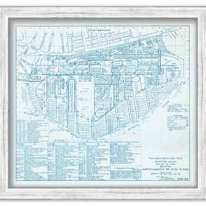 CHARLESTOWN NAVY YARD, Massachusetts  -  1916 Map