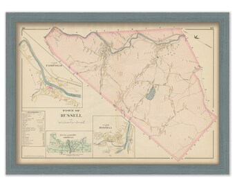 Town of RUSSELL, Massachusetts 1894 Map  -  Replica or Genuine ORIGINAL
