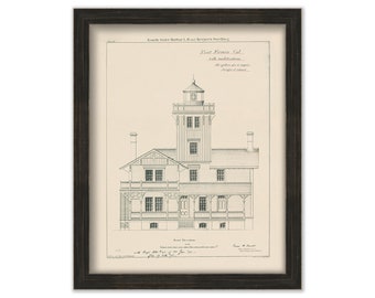 POINT FIRMAN LIGHTHOUSE, San Pedro, California - Drawing and Plan of the Lighthouse as it was in 1875.