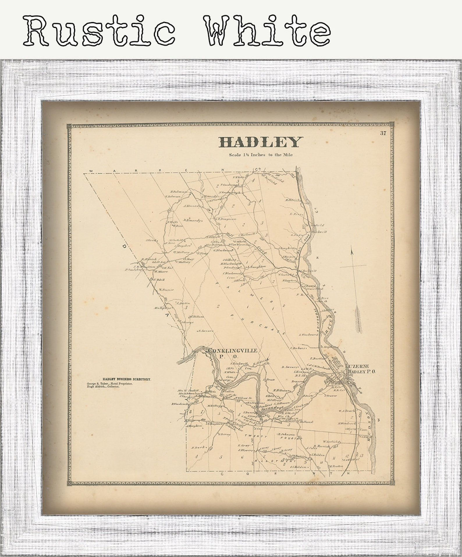 HADLEY New York 1866 Map Replica or GENUINE ORIGINAL Etsy