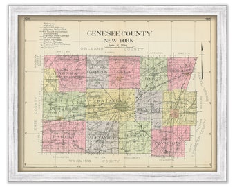 GENESEE County, New York 1912 Map, Replica or GENUINE ORIGINAL
