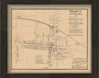 Village of SODUS, New York 1874 Map, Replica and GENUINE ORIGINAL