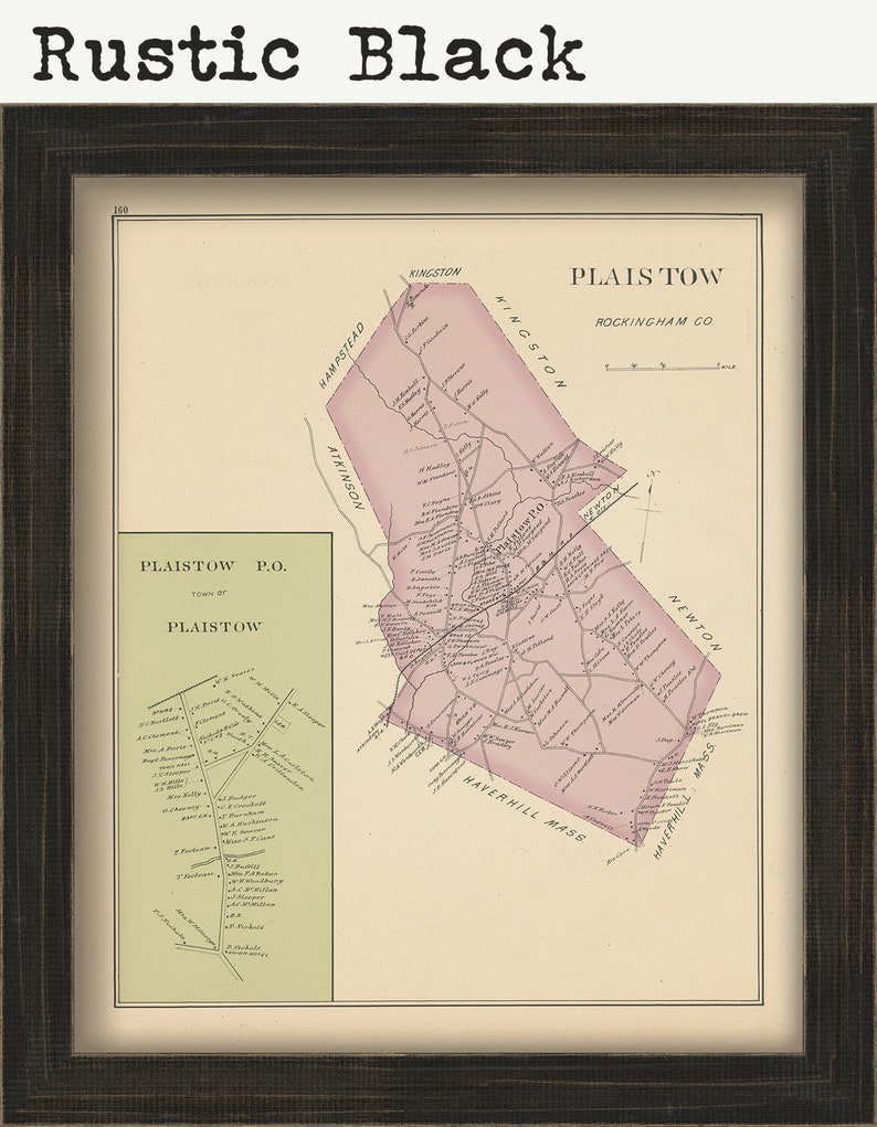 PLAISTOW, New Hampshire 1892 Map image 2