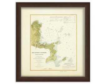 ROCKPORT HARBOR, Massachusetts 1902 Nautical Chart