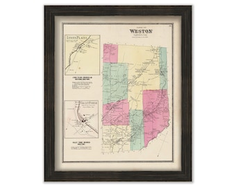 WESTON, Connecticut Map 1867