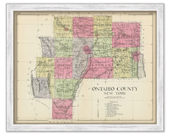 ONTARIO County, New York 1912 Map, Replica or GENUINE ORIGINAL