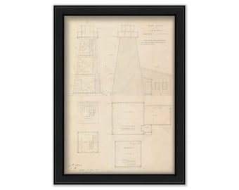 OAK ISLAND LIGHTHOUSE, North Carolina  -  Drawing and Plan of the Lighthouse as it was in 1865