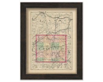 BRANCH COUNTY, Michigan 1873 Map - Replica or Genuine Original