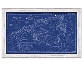 Vineyard Sound Light Ship to Chatham - Blueprint Chart C- by George W. Eldridge 1924