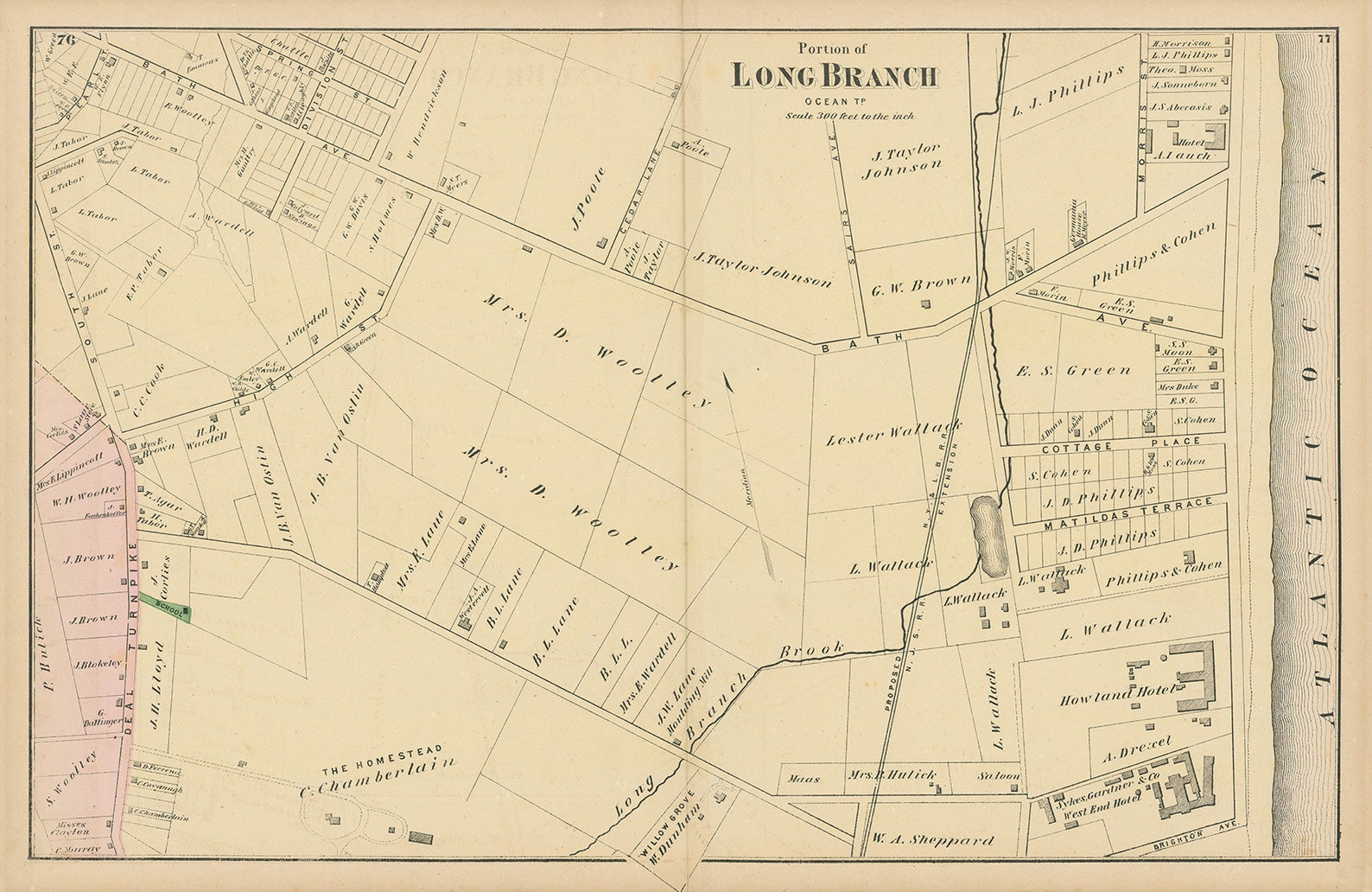 LONG BRANCH New Jersey 1873 Map Replica or Genuine ORIGINAL Etsy UK