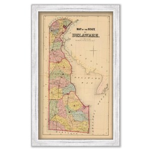 STATE of DELAWARE -  1868 Map