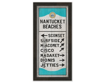 Nantucket Beach Directions Sign - Print on Fine Art Paper - Framing Available