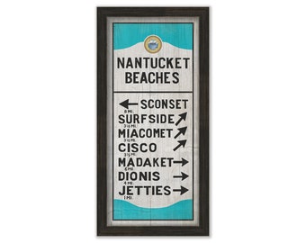 Nantucket Beach Directions Sign - Print on Fine Art Paper - Framing Available