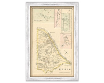 TINICUM, Pennsylvania  - 1876 Map