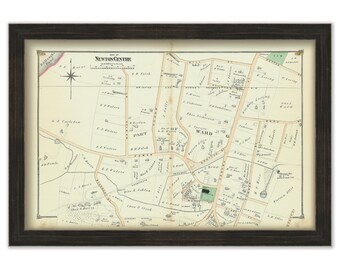 City of NEWTON, NEWTON CENTER, Massachusetts 1874 Map