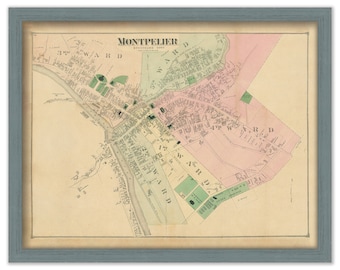 MONTPELIER, Vermont - 1873 Map