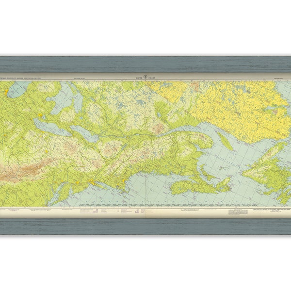 Chicago, Illinois to Gander, Newfoundland - 1947 Aeronautical Chart