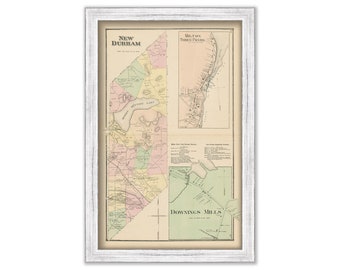 Town of New Durham, New Hampshire 1871 Map, Replica or GENUINE ORIGINAL