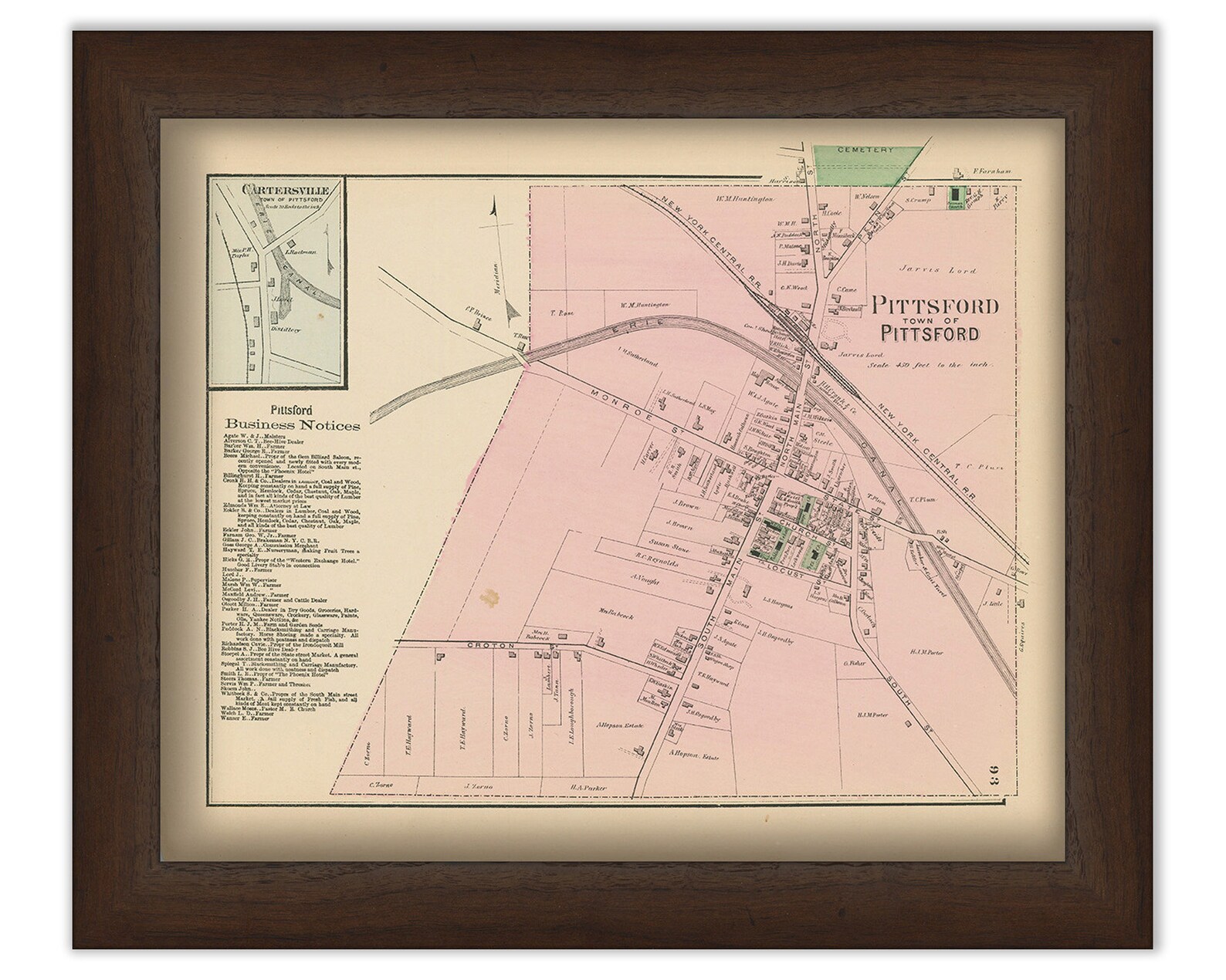 Village of PITTSFORD New York 1872 Map Etsy