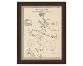 Wareham River, Massachusetts - Nautical Chart by George W. Eldridge 1901