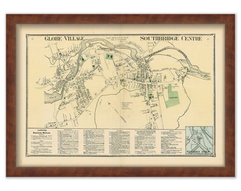 Village of SOUTHBRIDGE, Massachusetts 1870 Map