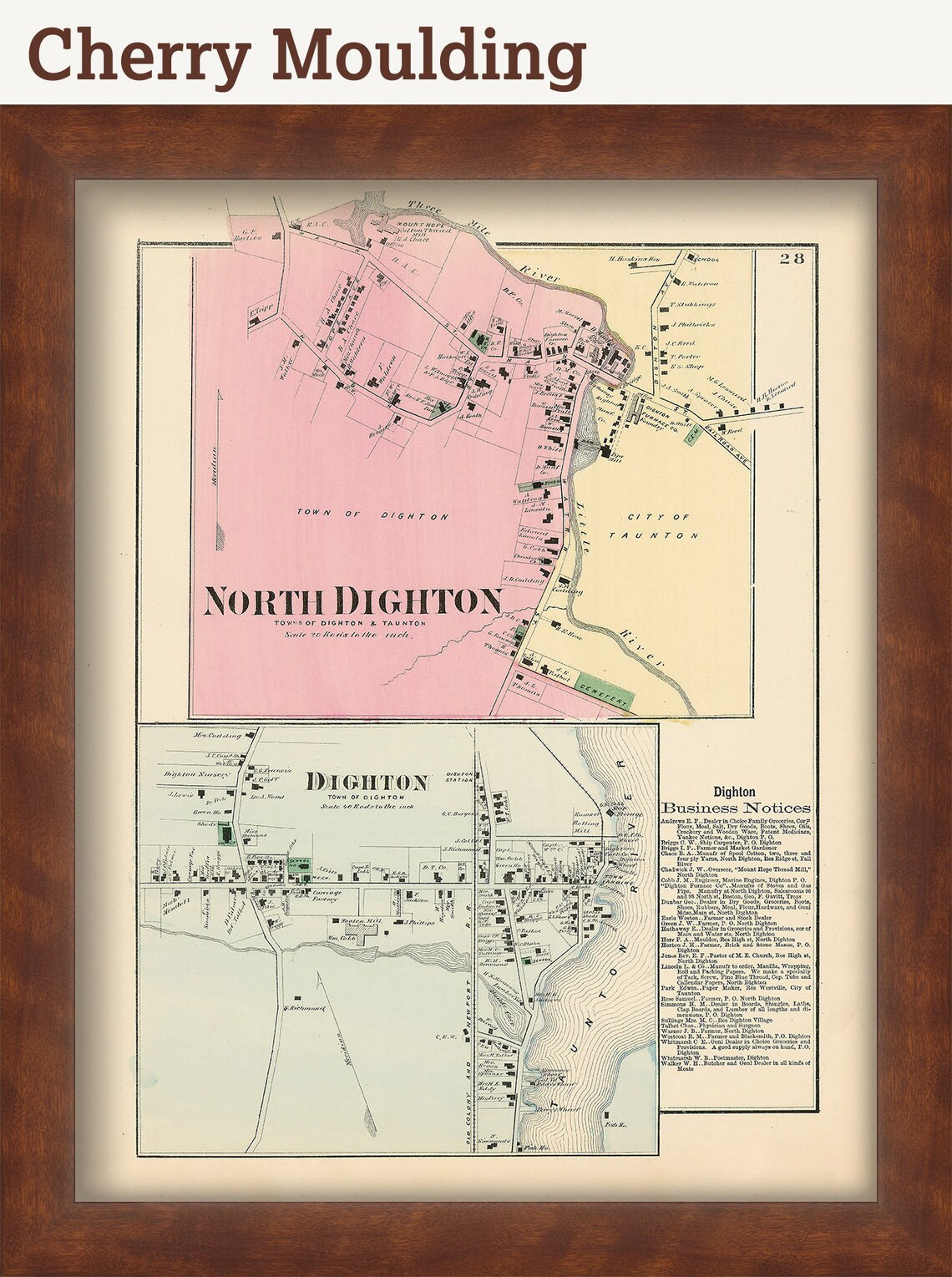 NORTH DIGHTON Massachusetts 1871 Map Replica or Genuine Etsy