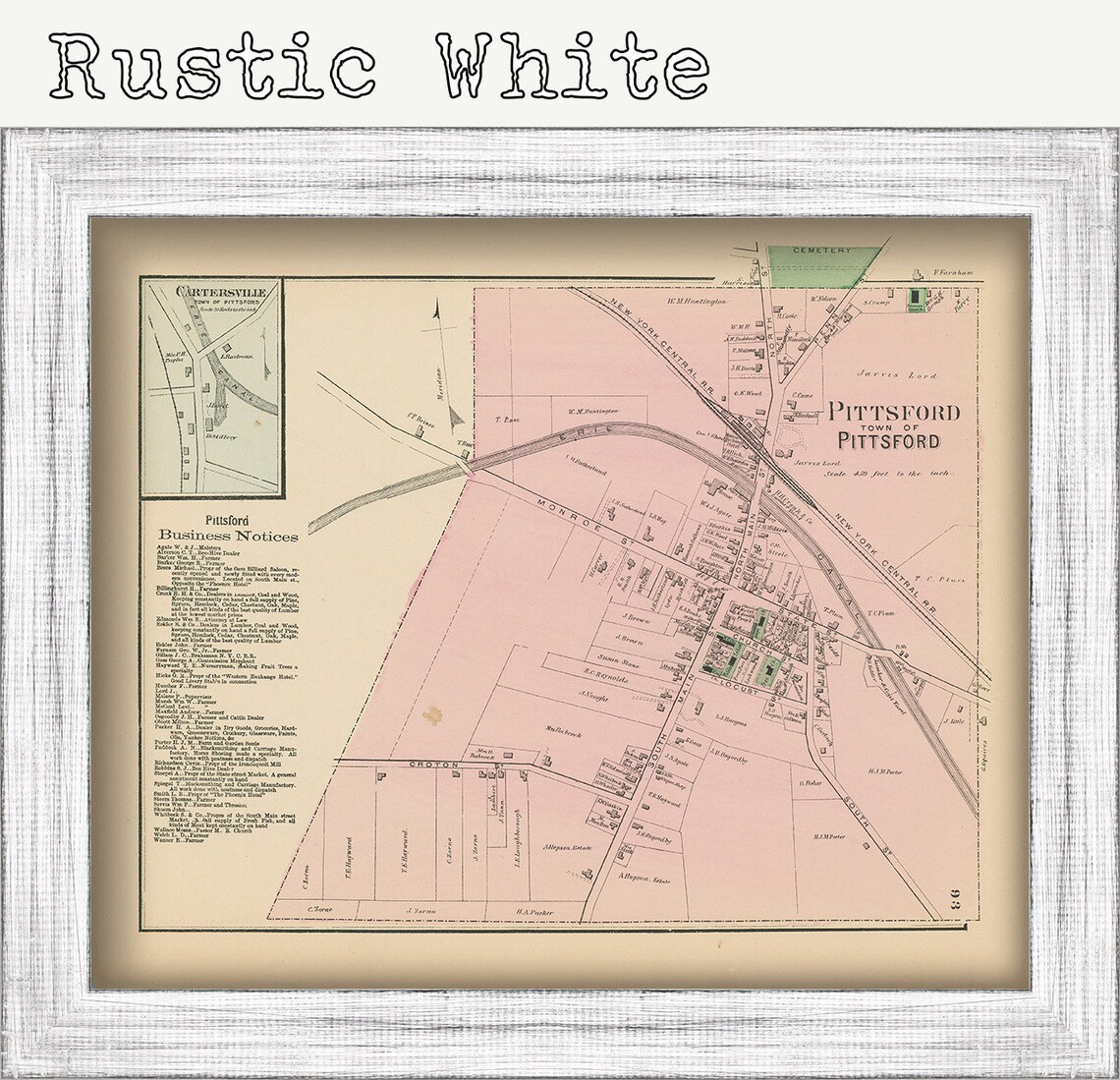 Village of PITTSFORD New York 1872 Map Etsy.de