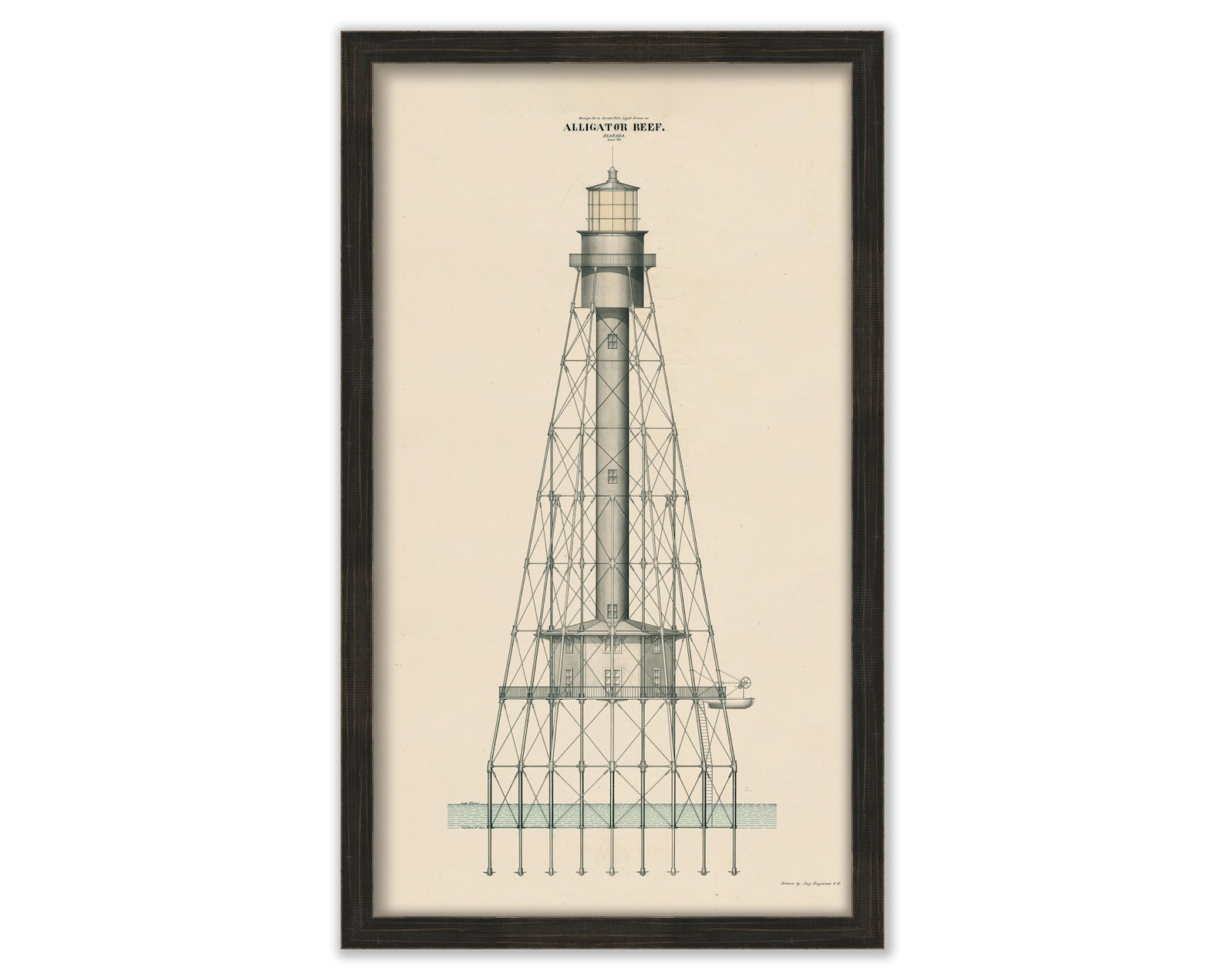 ALLIGATOR REEF LIGHT, Florida - Drawing and Plan of the Lighthouse as ...