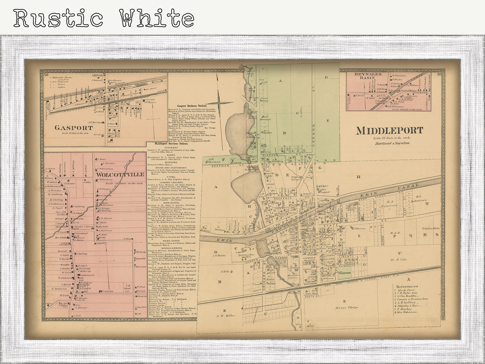 MIDDLEPORT New York 1875 Map Replica or Genuine Original Etsy