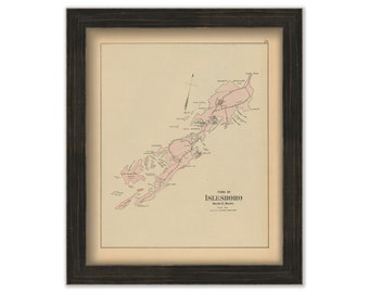 ISLESBORO, Maine 1890 Map, Replica or GENUINE ORIGINAL