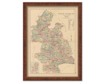 COUNTY TIPPERARY, Ireland 1901 Map - Replica or Genuine Original