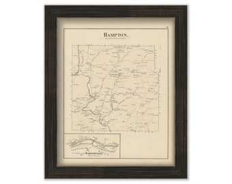 HAMPTON, Pennsylvania 1876 Map - Replica or Genuine ORIGINAL