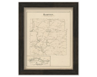 HAMPTON, Pennsylvania 1876 Map - Replica or Genuine ORIGINAL