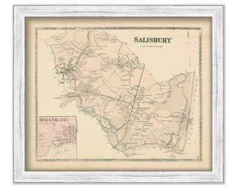SALISBURY, Massachusetts 1872 Map - Replica or Genuine ORIGINAL