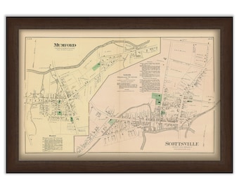 Villages of MUMFORD and SCOTTSVILLE, New York 1872 Maps