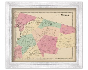 MINOT, Androscoggin County, Maine 1873 Map, Replica or GENUINE Original