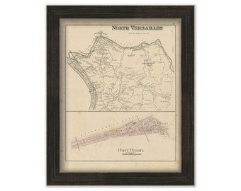 NORTH VERSAILLES and Port Perry, Pennsylvania 1876 Map - Replica or Genuine ORIGINAL