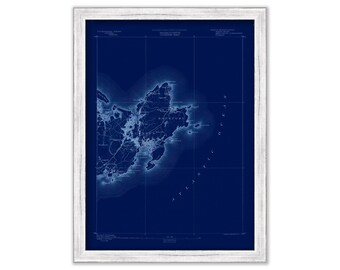 ROCKPORT and GLOUCESTER, Massachusetts 1890 - Topographic Map - Blueprint Version