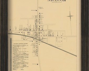 Village of SAVANNAH, New York 1874 Map, Replica and GENUINE ORIGINAL