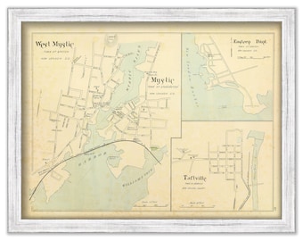 MYSTIC and WEST MYSTIC, Connecticut  -  1893 Map