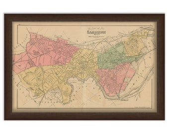 CAMBRIDGE, Massachusetts 1889 Map - Replica or Genuine ORIGINAL