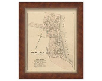 WRIGHTSVILLE, Pennsylvania 1876 Map - Replica or Genuine ORIGINAL