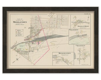 MIDDLETOWN, New York 1903 Map - Replica or Genuine Original