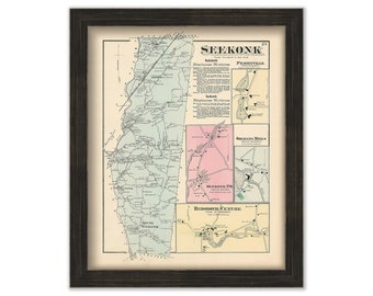 SEEKONK, Massachusetts 1871 Map - Replica or Genuine ORIGINAL